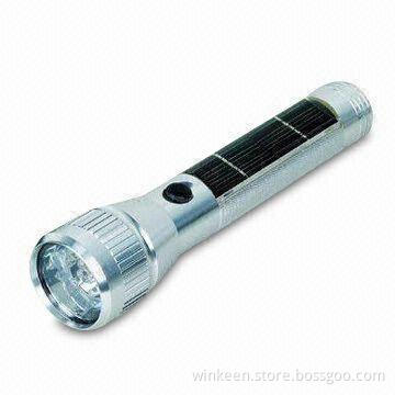Solar Torch with Aluminum Shell and 10 Pieces White Super Bright LED, an Idea Product for No Power